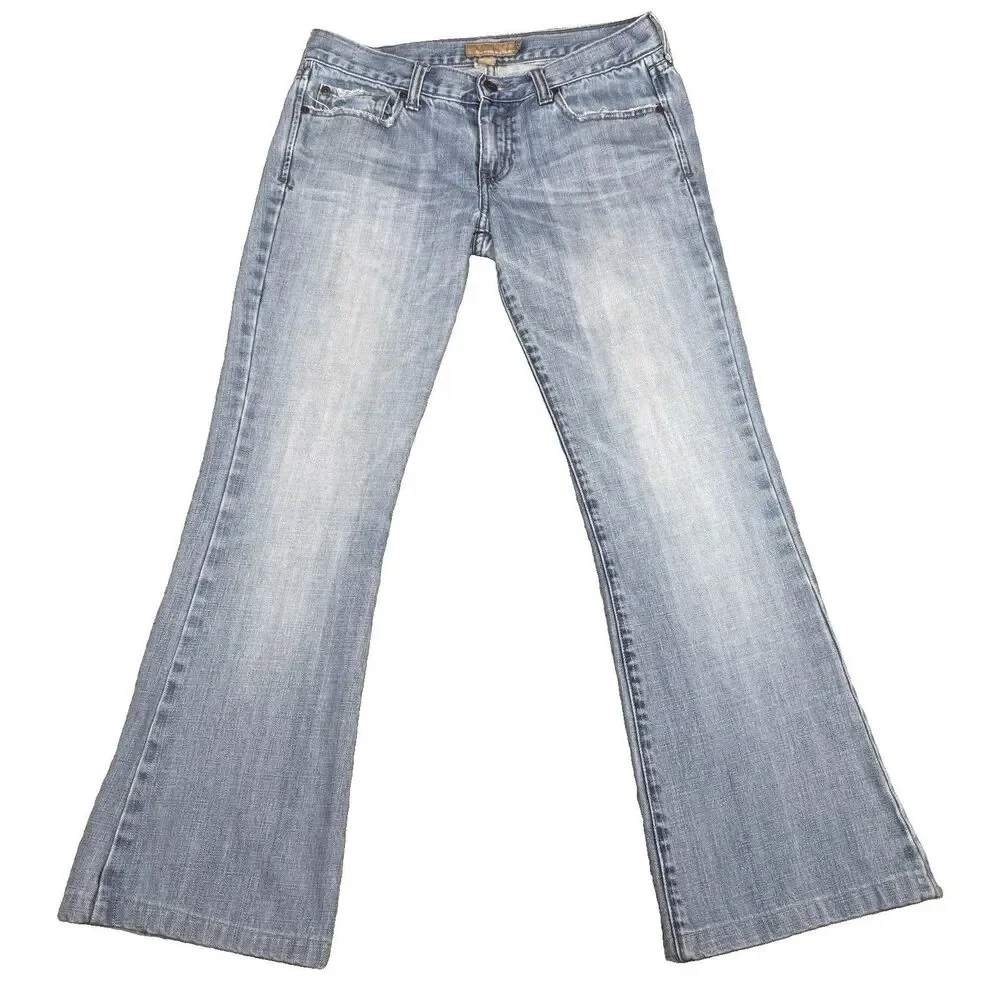 VTG Abercrombie & Fitch Jeans Womens 4 Light Blue Bootcut Flare Low Rise Y2K